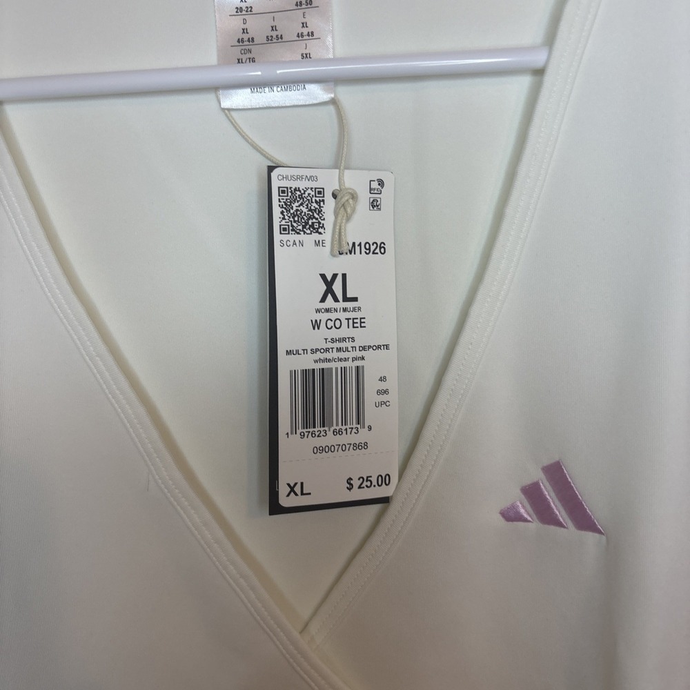 Adidas SEASONAL ESSENTIALS 3-STRIPES CROP TEE size XL women's - Picture 2 of 16